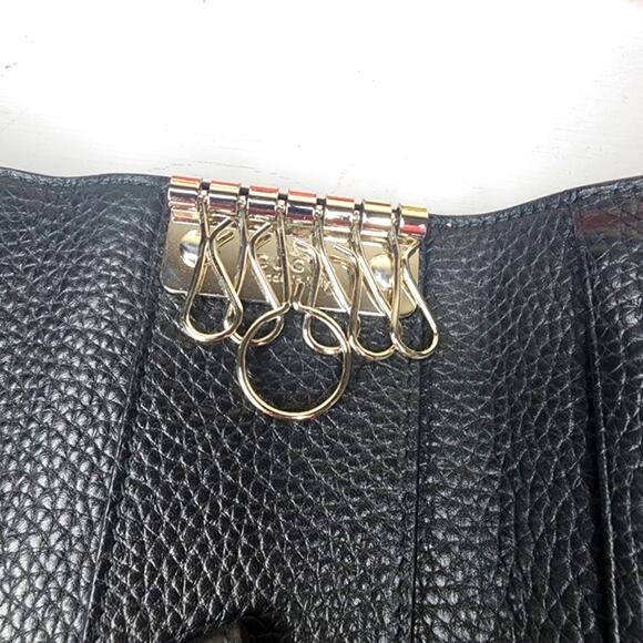 Gucci Black Pebbled Leather Silver Six Key Holder EUC - Picture 15 of 16